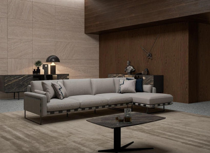 Living room Upholstery Textile Upholstered Sofa L-shape Furnishings Luxury Designer Furniture